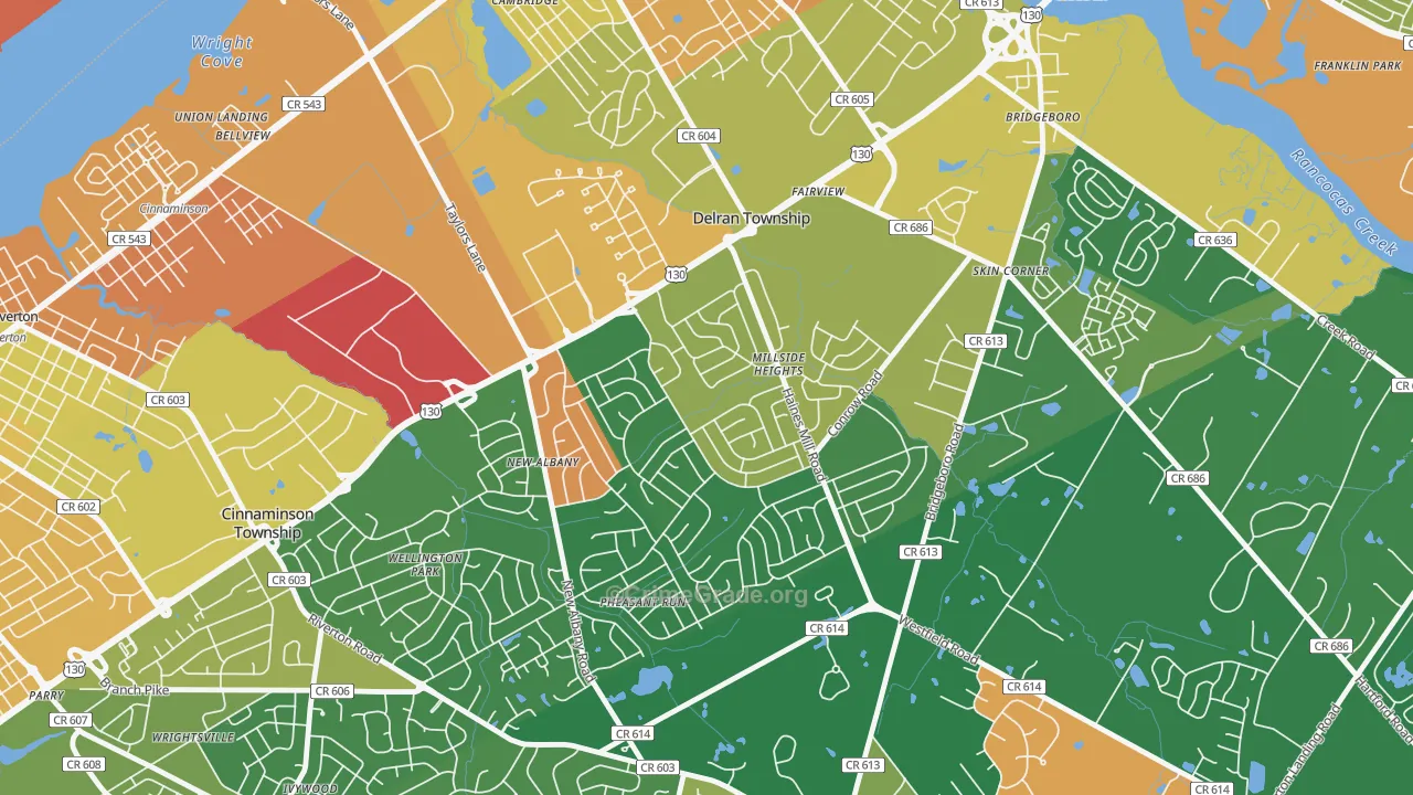 Millside Heights, Riverside, NJ Map of Assault Rates