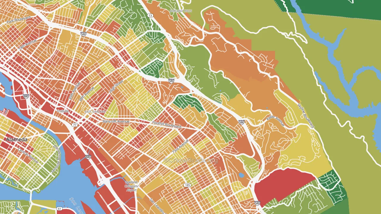 Millsmont, Oakland, CA Map of Assault Rates