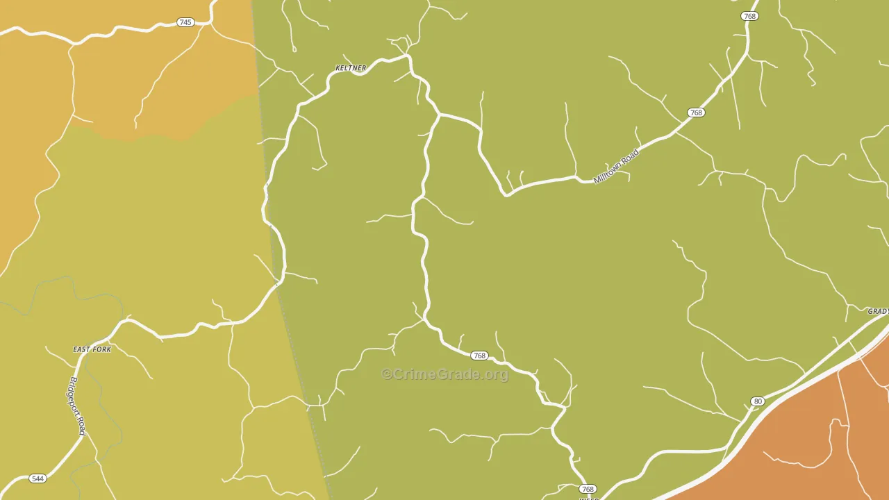 Milltown, KY Map of Assault Rates