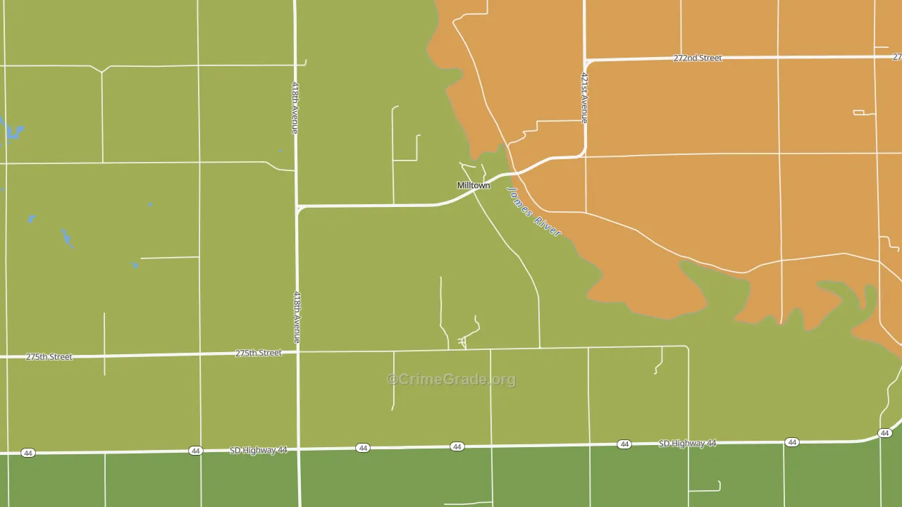 Milltown, SD Map of Assault Rates