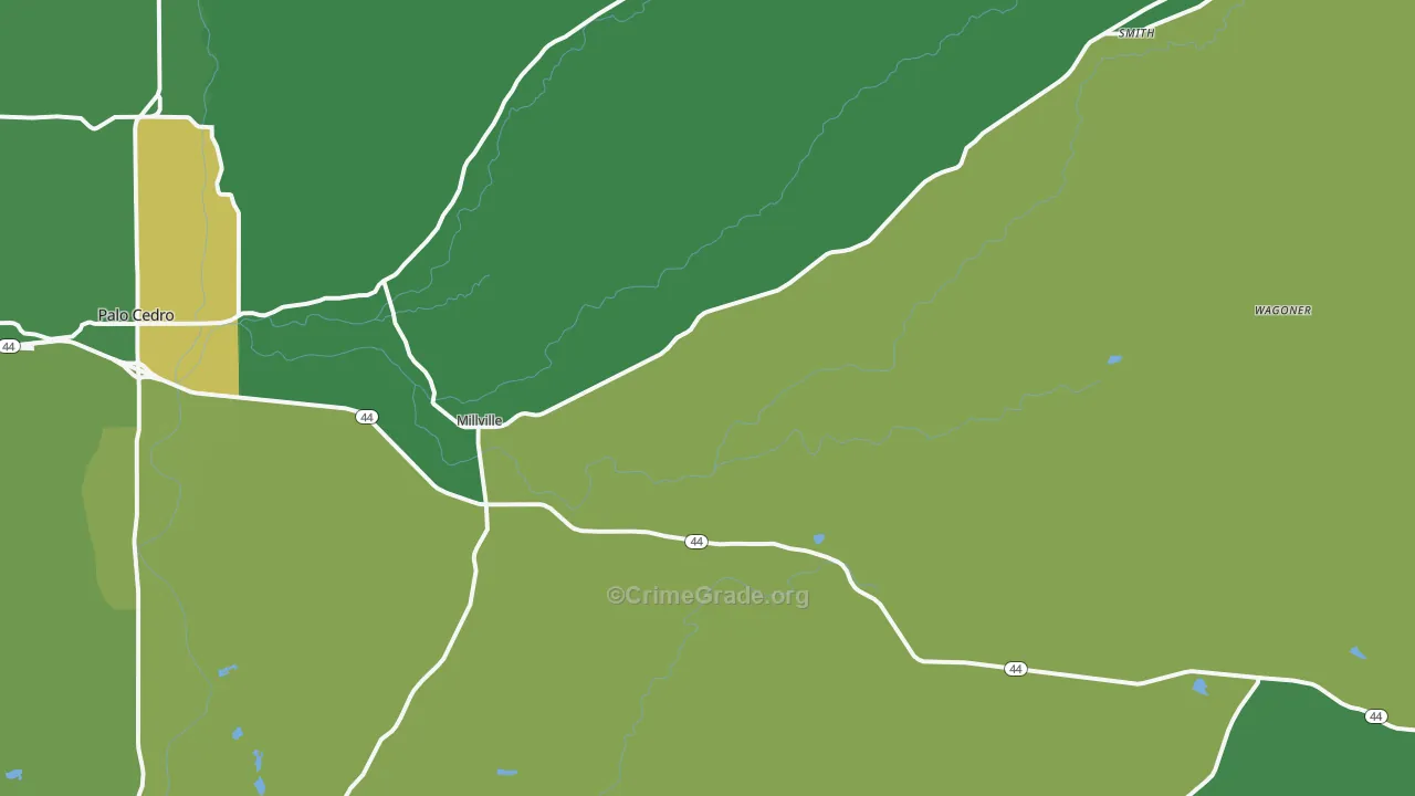 Millville, CA Map of Assault Rates
