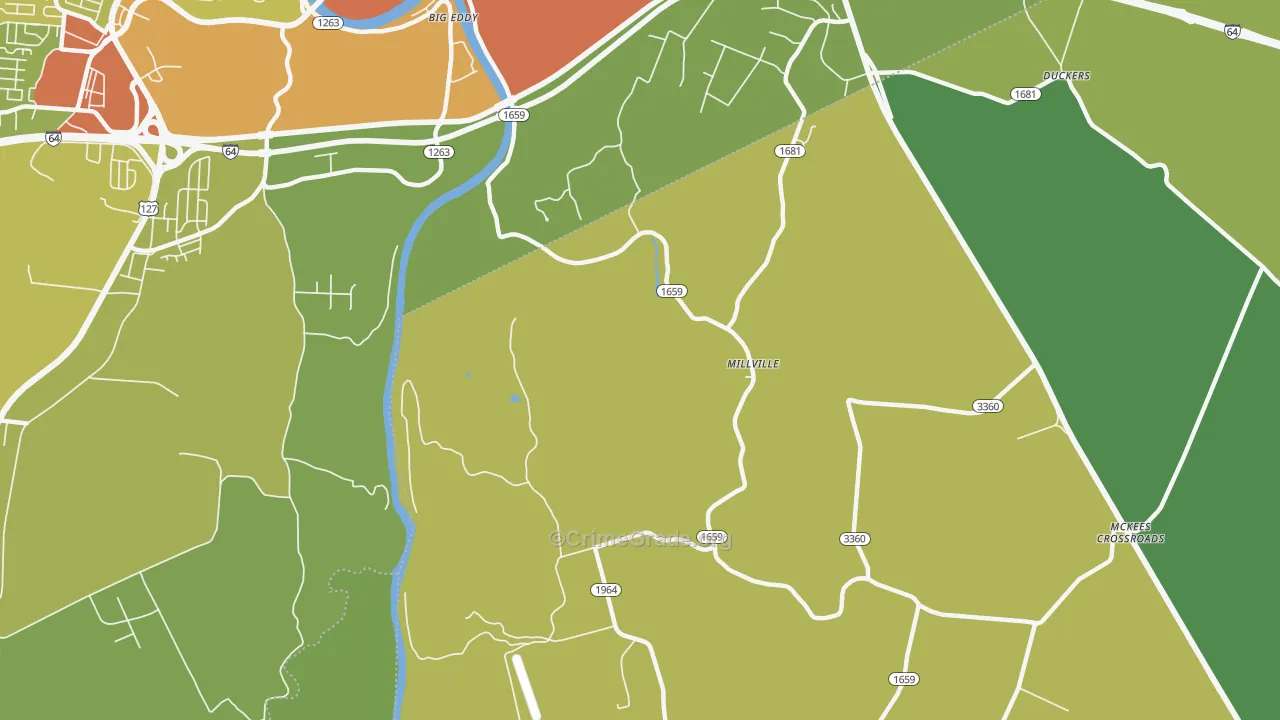 Millville, KY Map of Assault Rates
