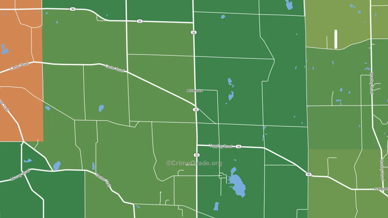 Millville, MI Map of Assault Rates