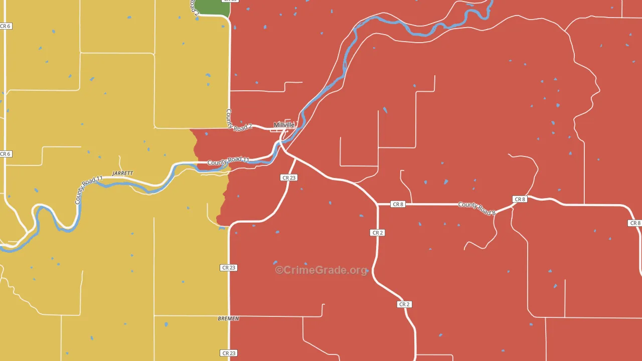 Millville, MN Map of Assault Rates