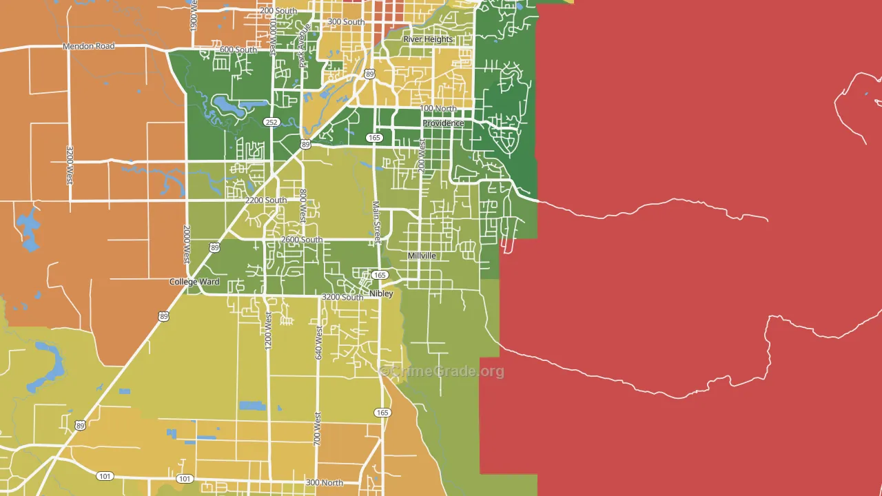 Millville, UT Map of Assault Rates