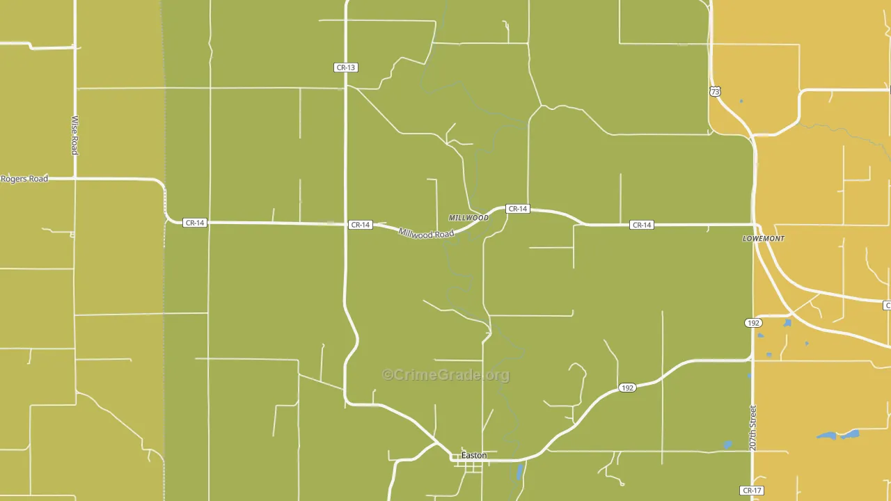 Millwood, KS Map of Assault Rates