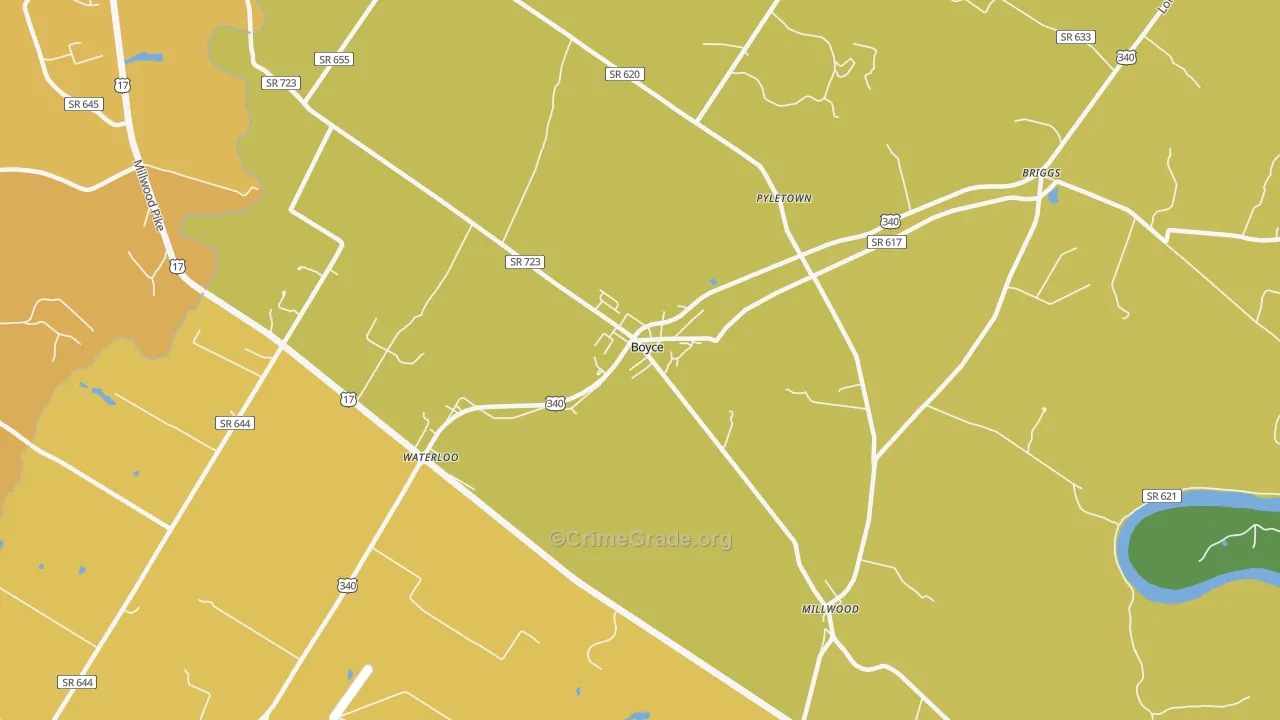 Millwood, VA Map of Assault Rates