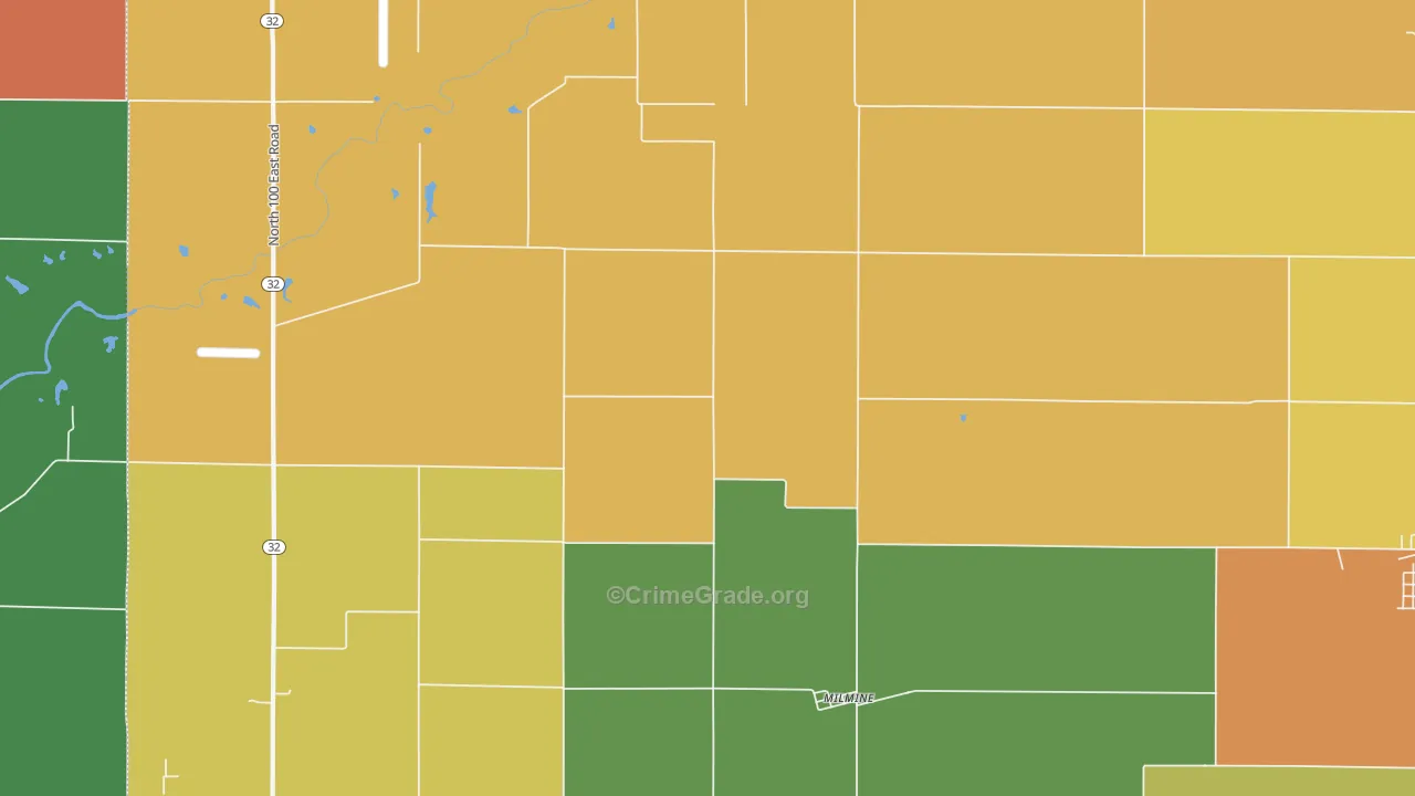 Milmine, IL Map of Assault Rates