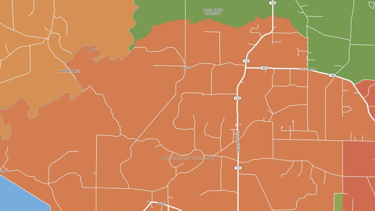 Milo, AR Map of Assault Rates