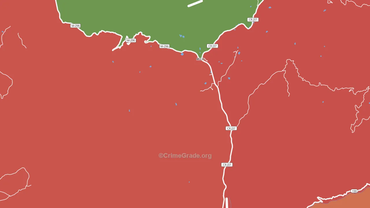 Milo, CA Map of Assault Rates