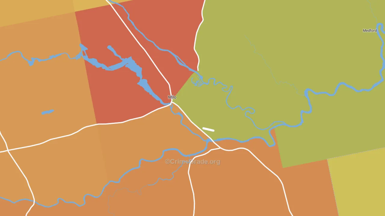 Milo, ME Map of Assault Rates