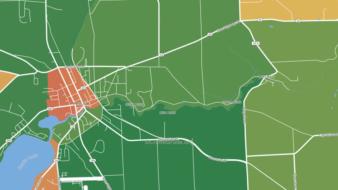 Milo Mills, NY Map of Assault Rates