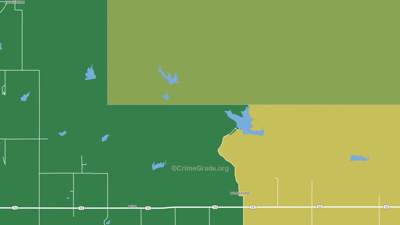 Milo, OK Map of Assault Rates