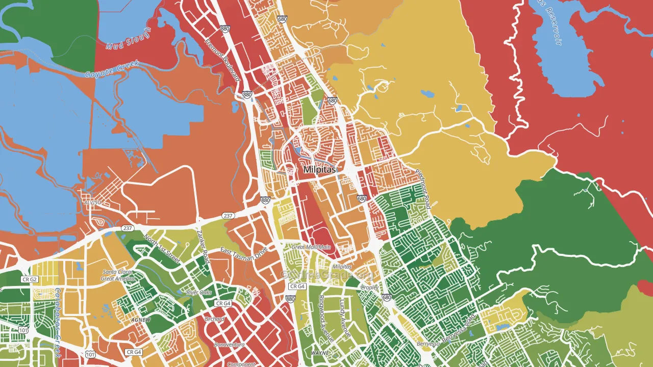 Milpitas, CA Map of Assault Rates