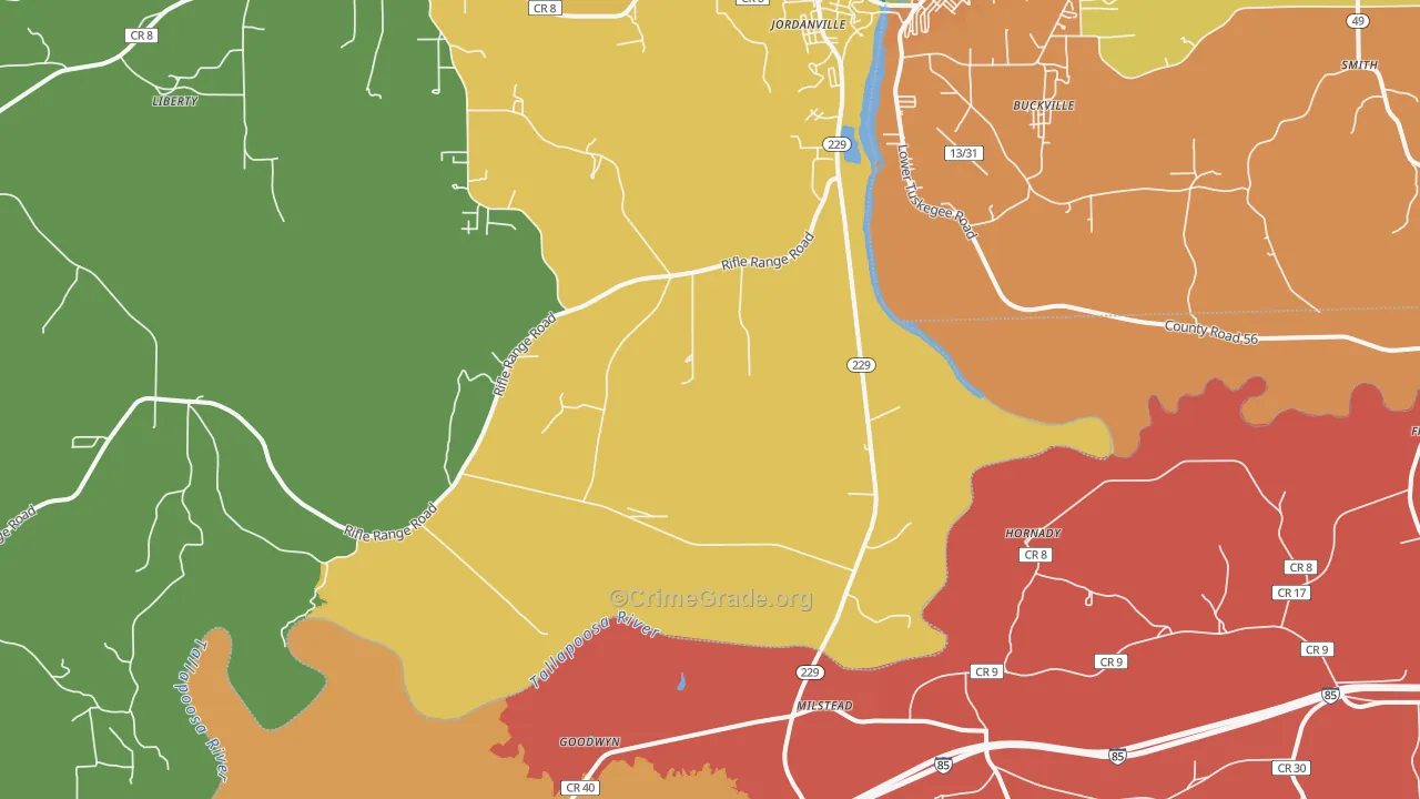 Milstead, AL Map of Assault Rates