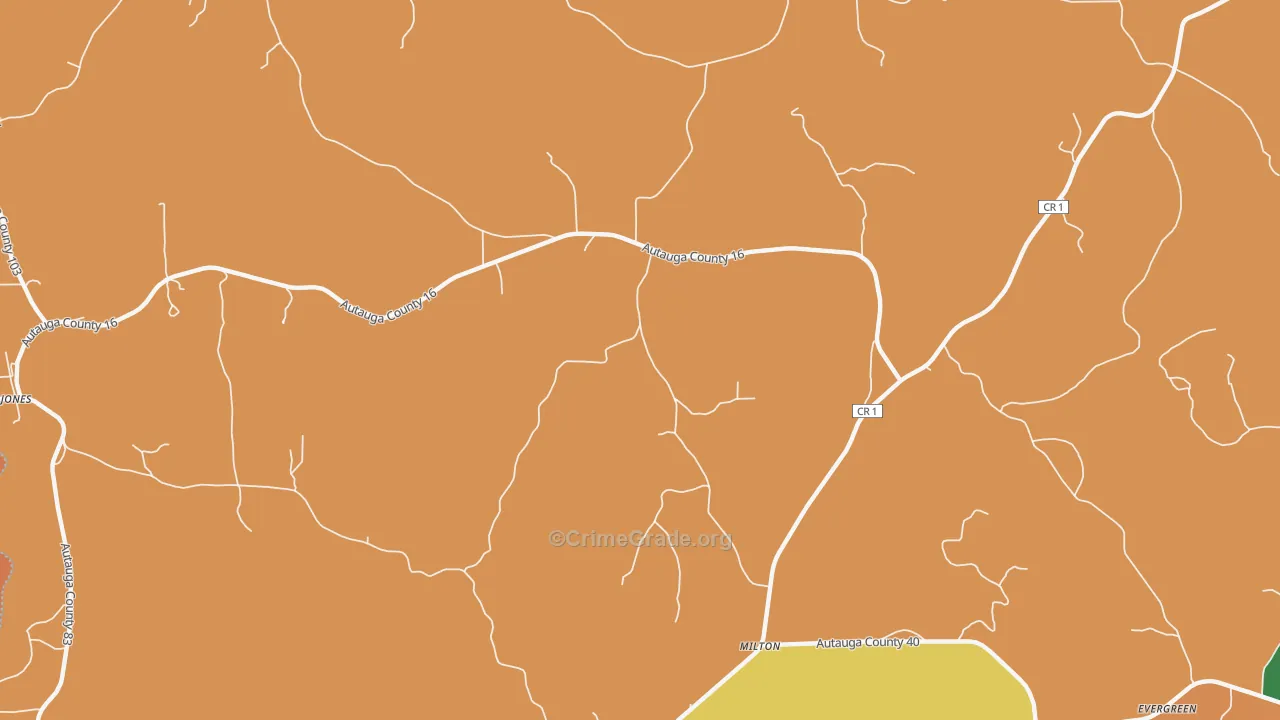 Milton, AL Map of Assault Rates