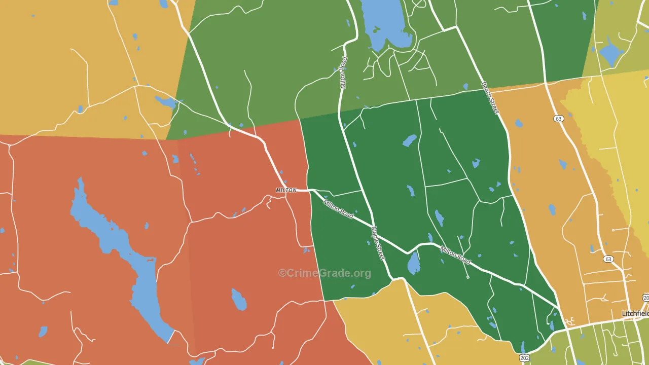 Milton, CT Map of Assault Rates