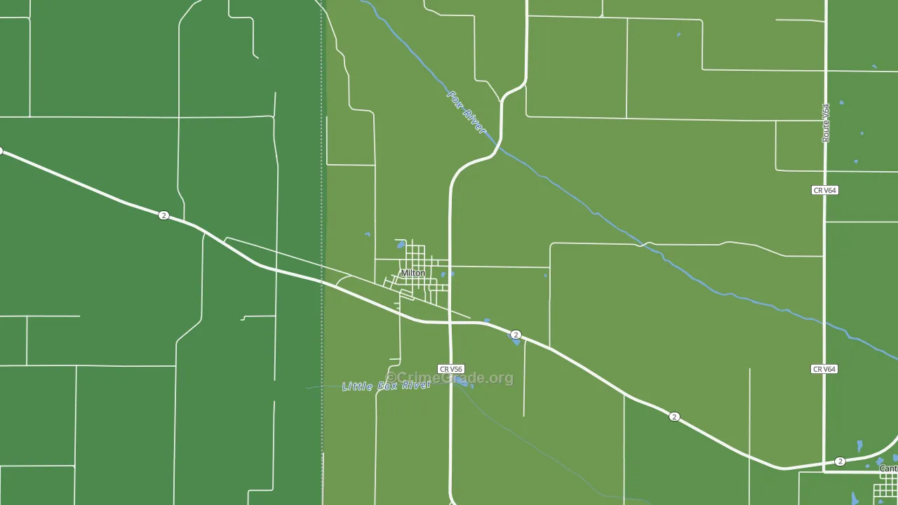 Milton, IA Map of Assault Rates