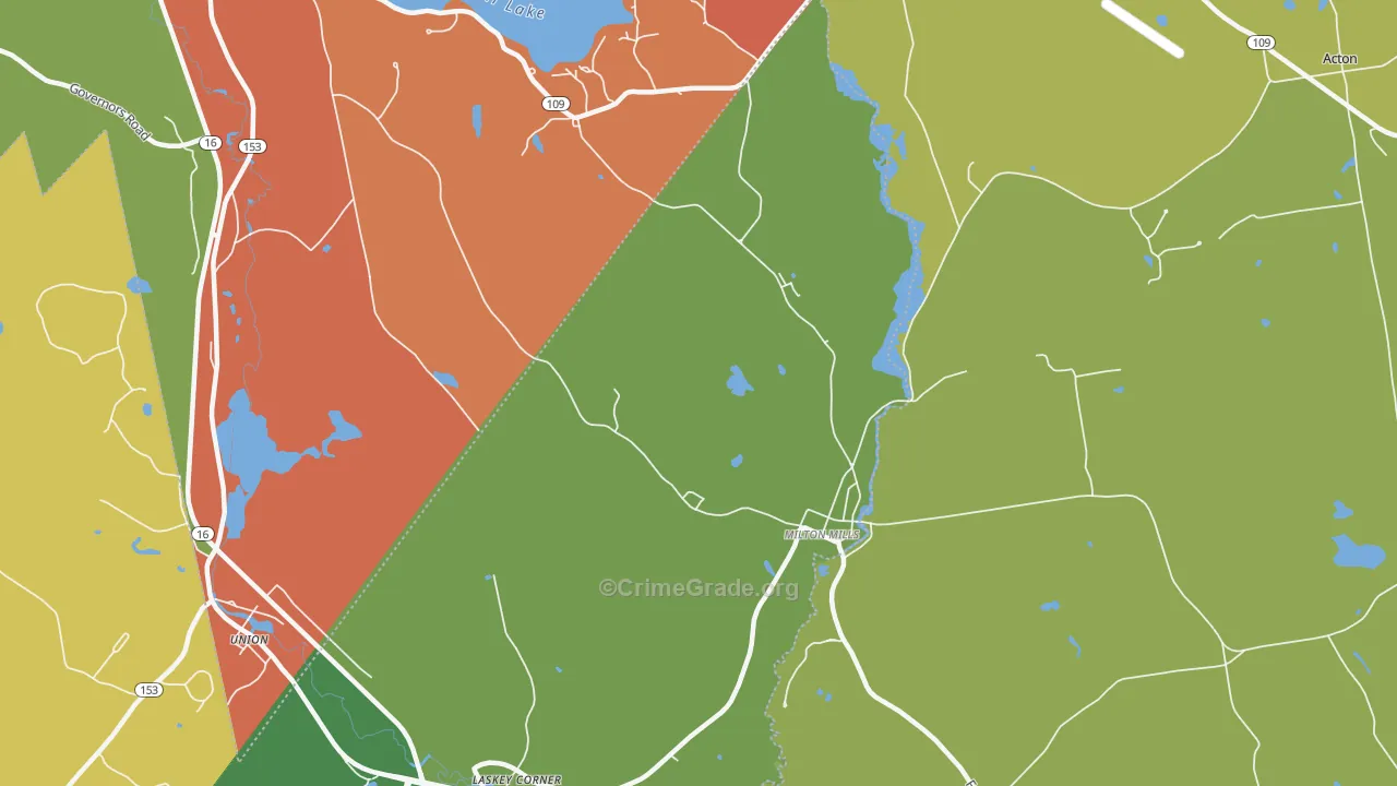 Milton Mills, NH Map of Assault Rates