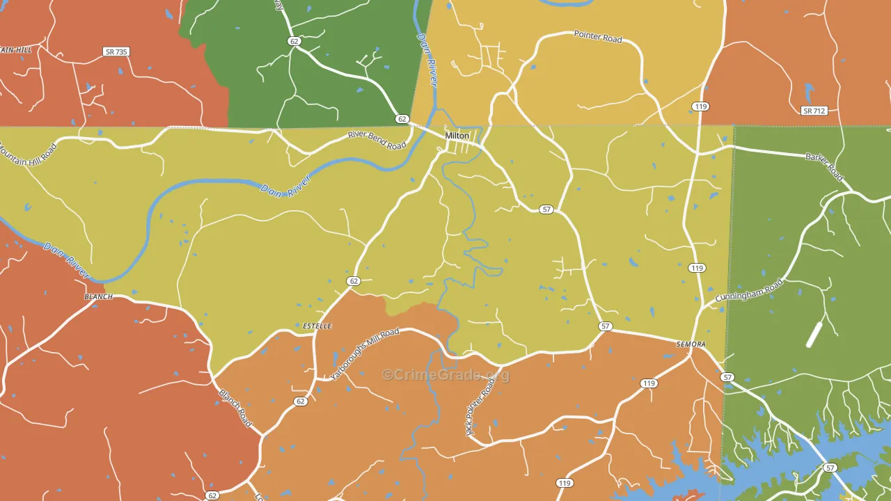 Milton, NC Map of Assault Rates
