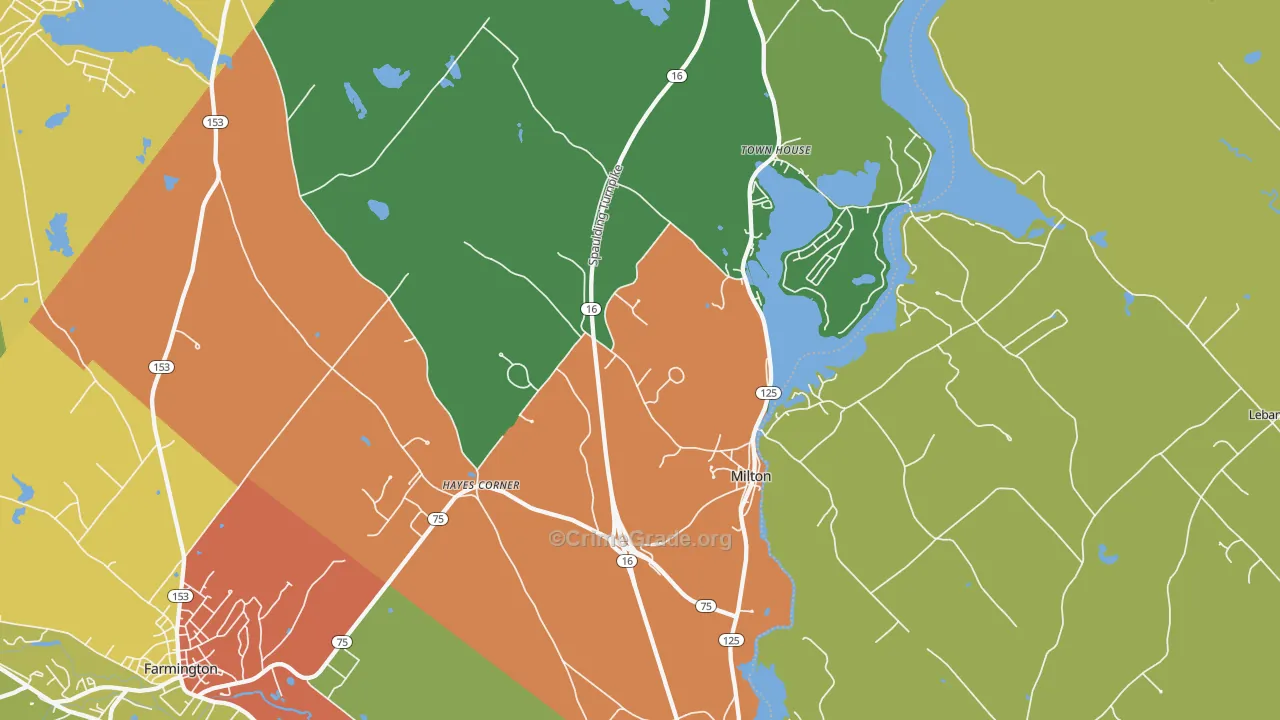 Milton, NH Map of Assault Rates