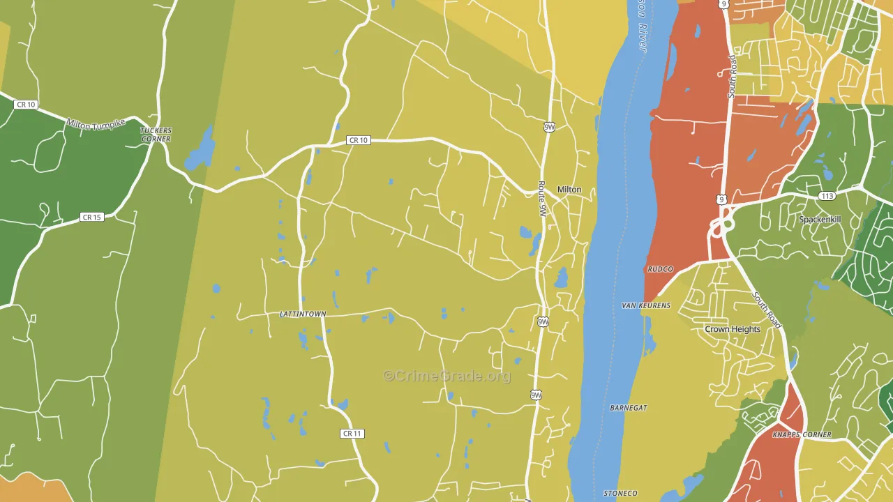 Milton, NY Map of Assault Rates