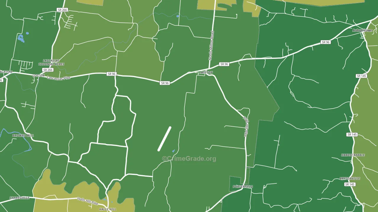 Milton, TN Map of Assault Rates