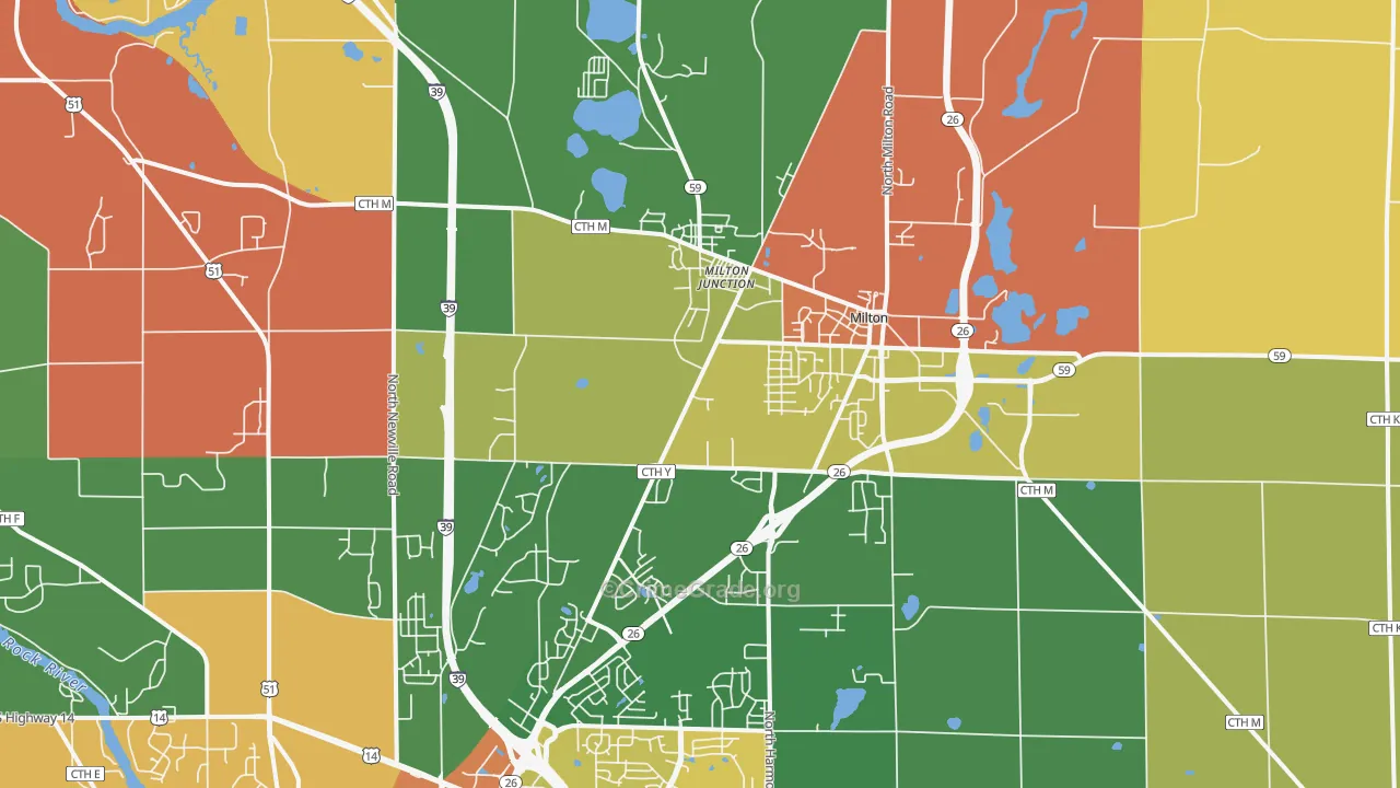 Milton, WI Map of Assault Rates
