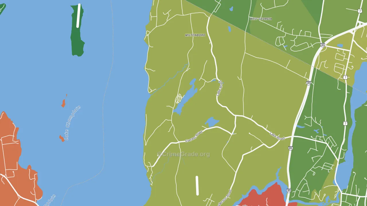 Miltonboro, VT Map of Assault Rates