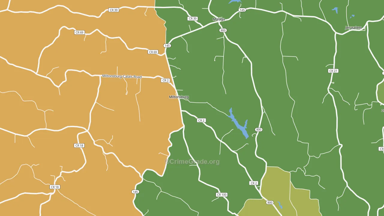 Miltonsburg, OH Map of Assault Rates
