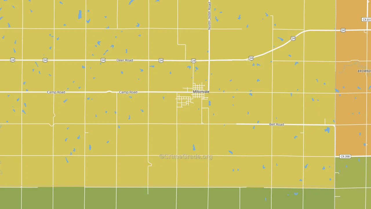 Miltonvale, KS Map of Assault Rates