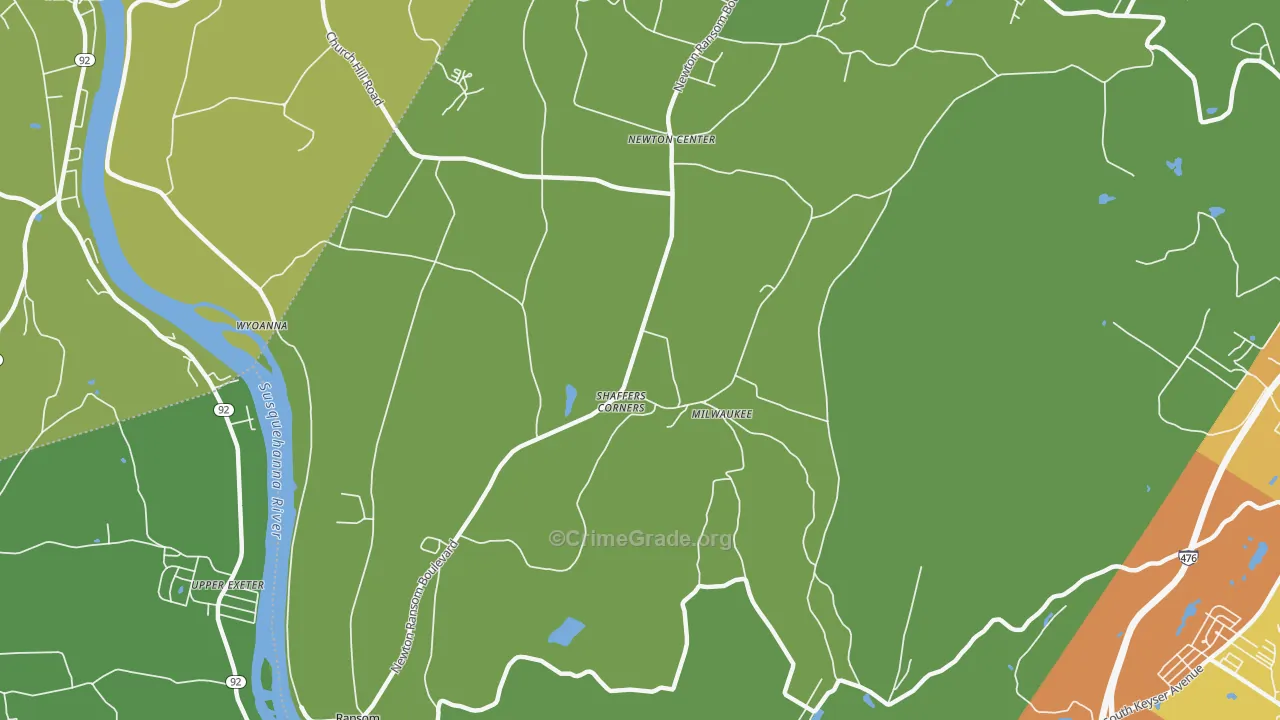Milwaukee, PA Map of Assault Rates