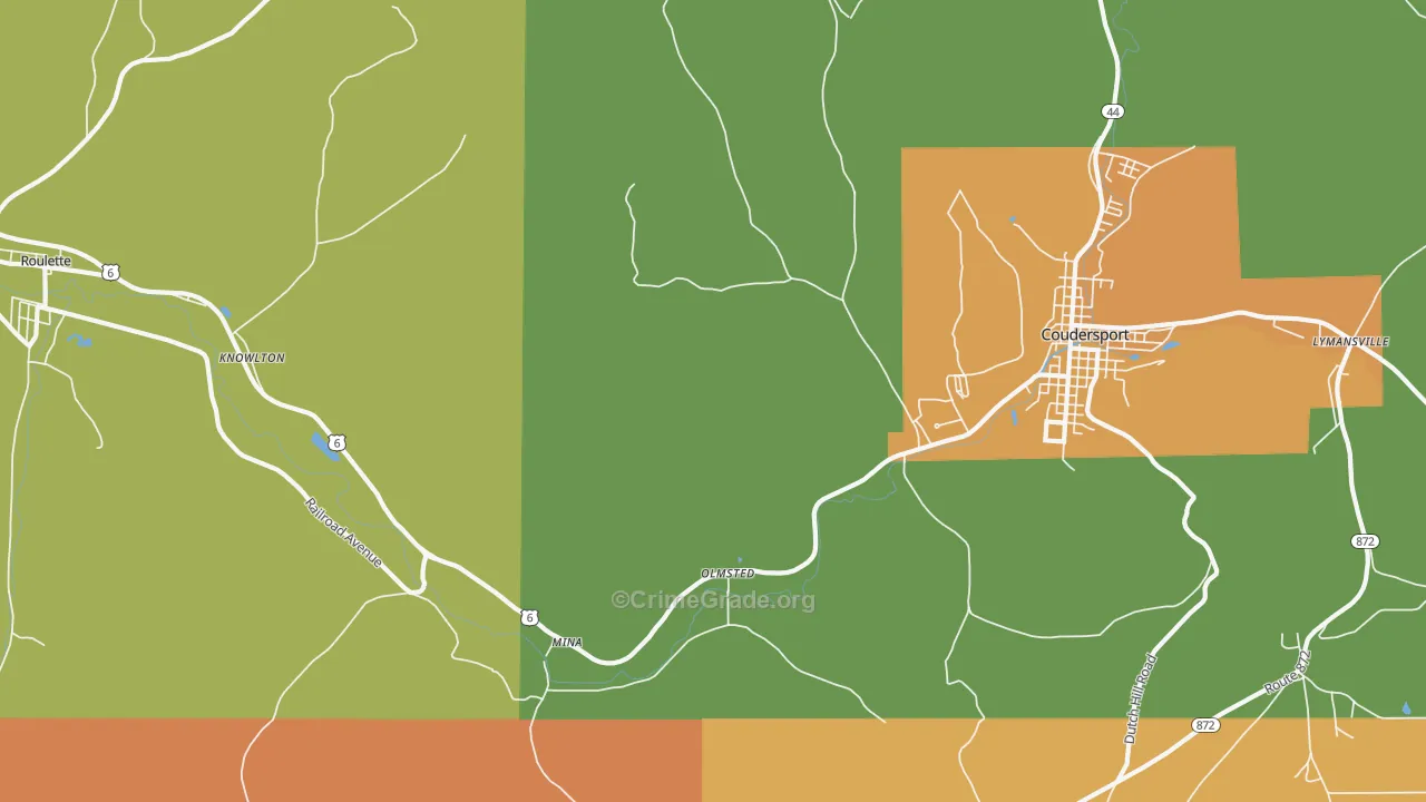 Mina, PA Map of Assault Rates