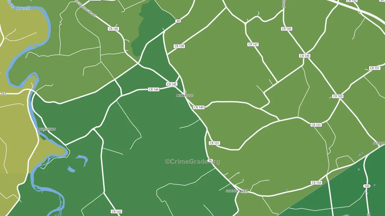 Minaville, NY Map of Assault Rates