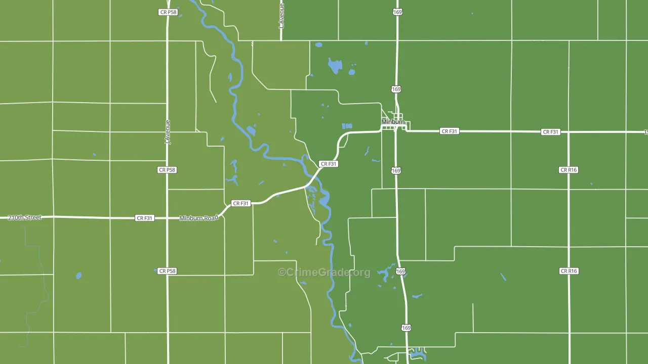 Minburn, IA Map of Assault Rates
