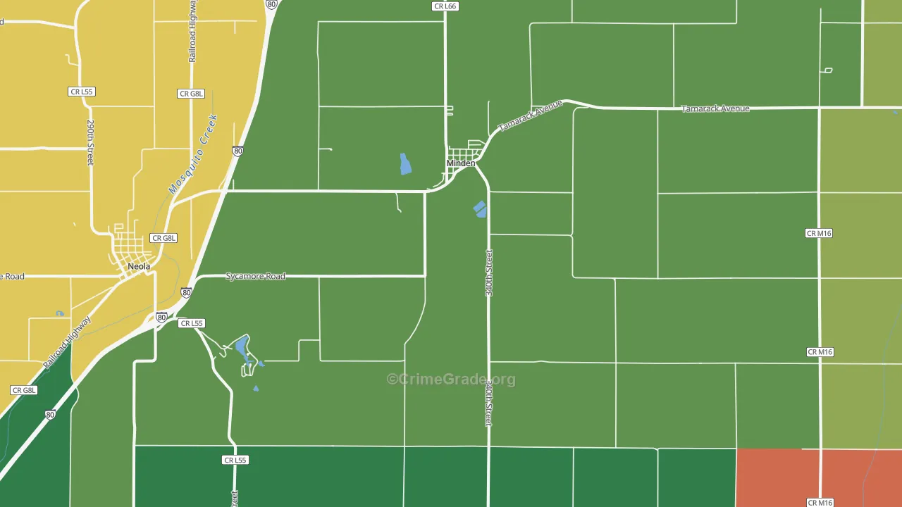 Minden, IA Map of Assault Rates