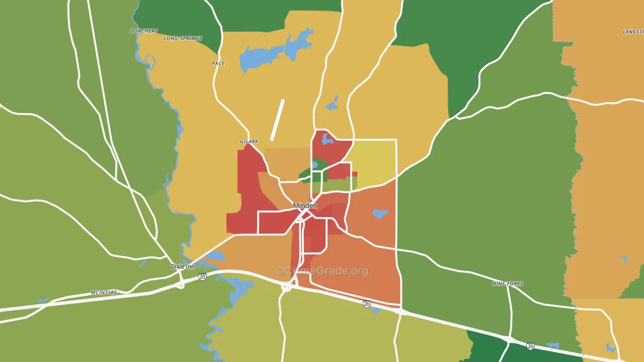 Minden, LA Map of Assault Rates