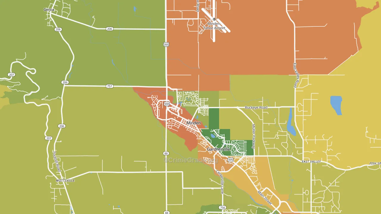 Minden, NV Map of Assault Rates