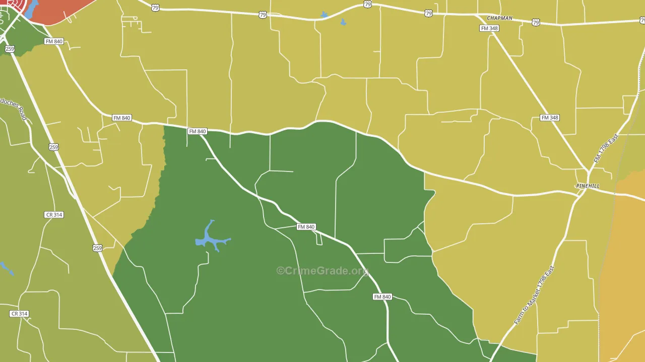 Minden, TX Map of Assault Rates