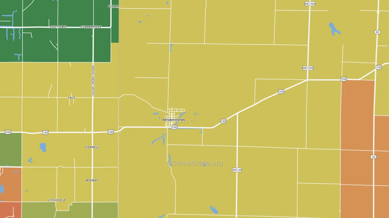 Mindenmines, MO Map of Assault Rates