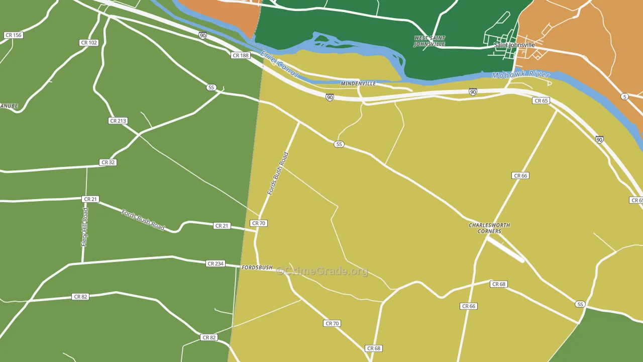 Mindenville, NY Map of Assault Rates