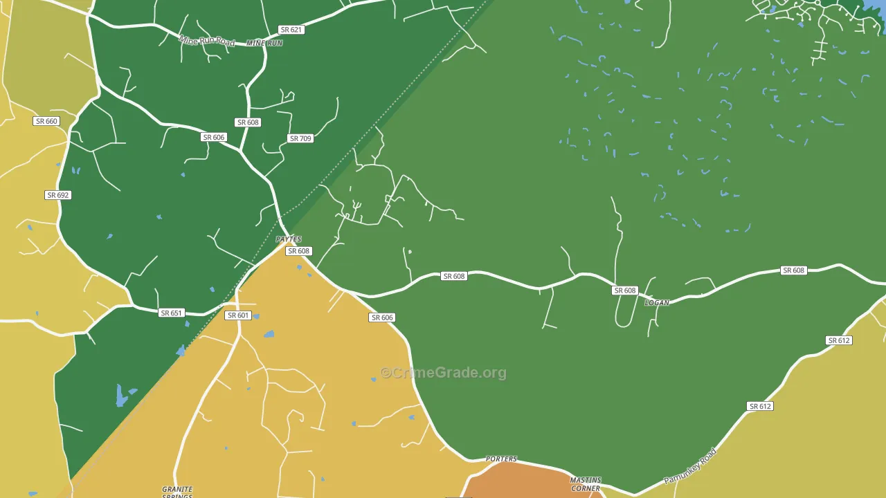 Mine Run, VA Map of Assault Rates
