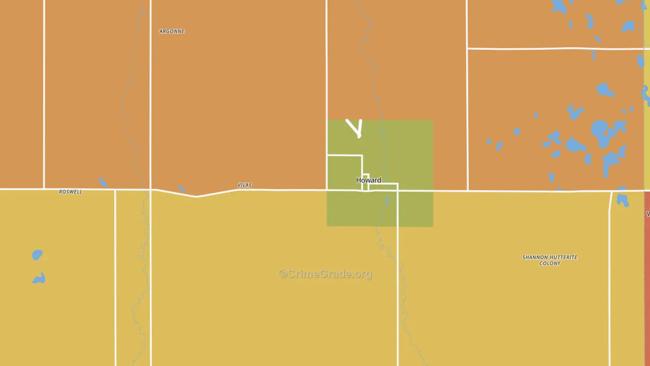 Miner County, SD Map of Assault Rates