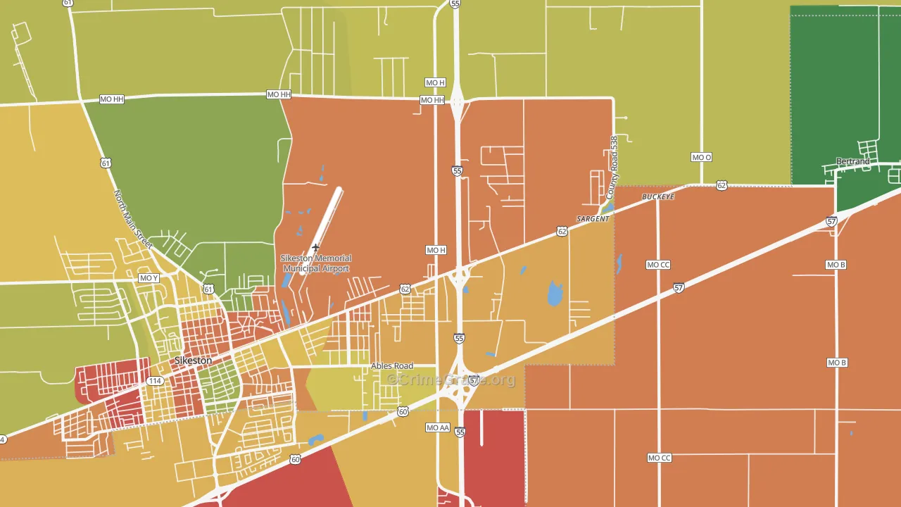 Miner, MO Map of Assault Rates