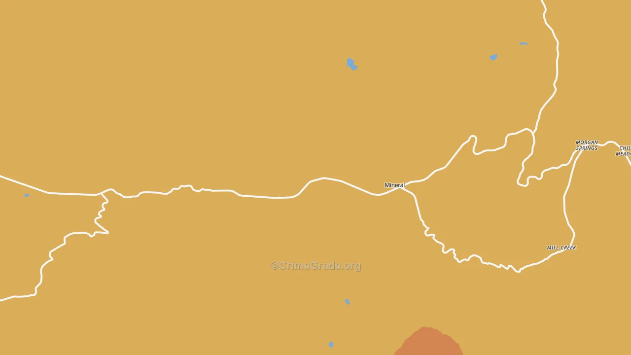 Mineral, CA Map of Assault Rates
