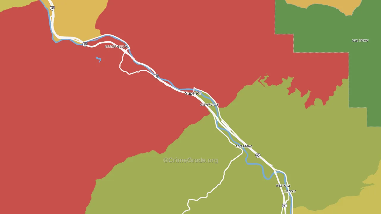 Mineral County, MT Map of Assault Rates