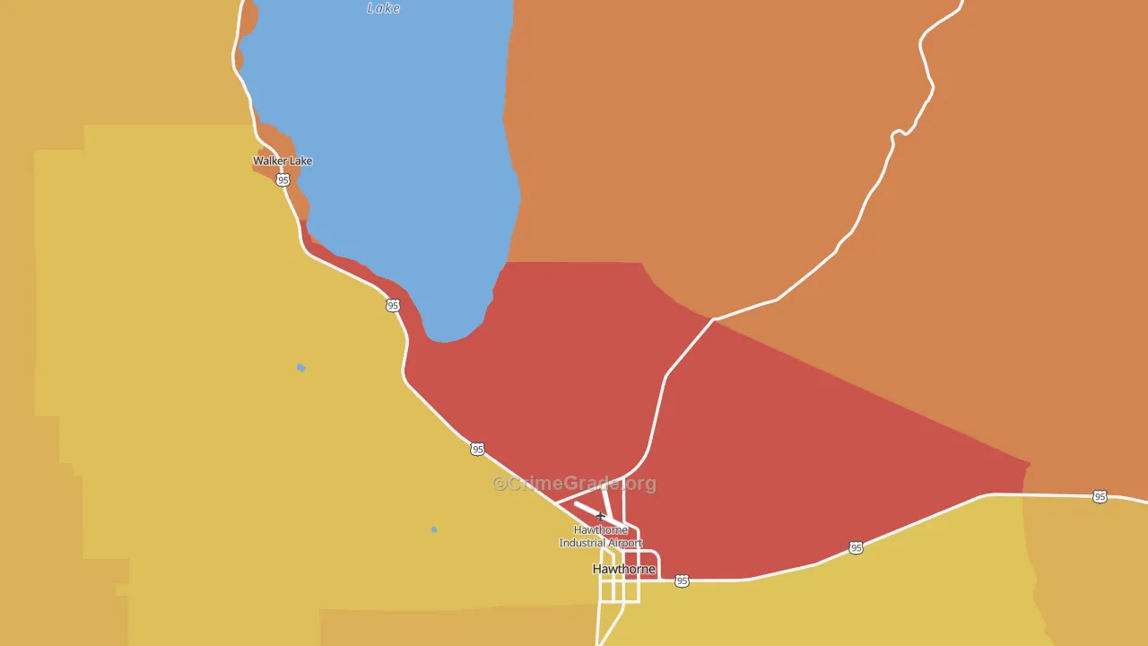 Mineral County, NV Map of Assault Rates