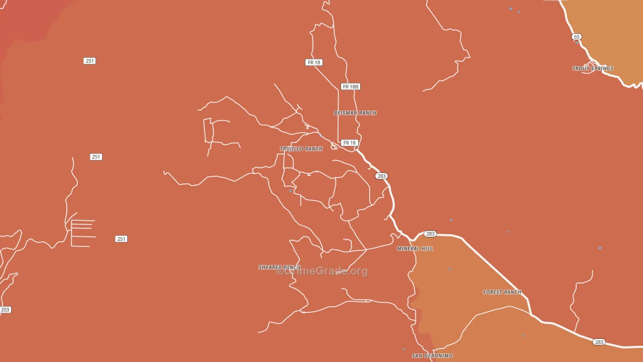 Mineral Hill, NM Map of Assault Rates