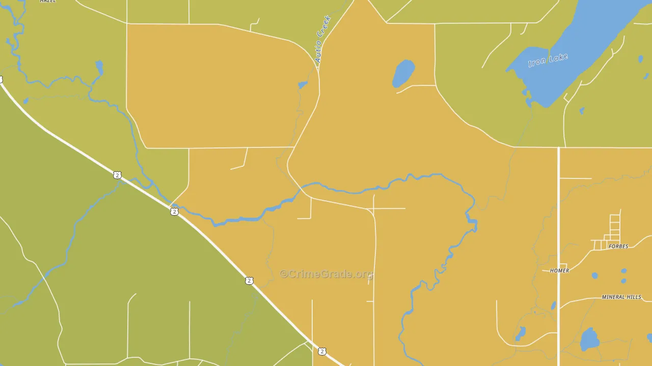 Mineral Hills, MI Map of Assault Rates