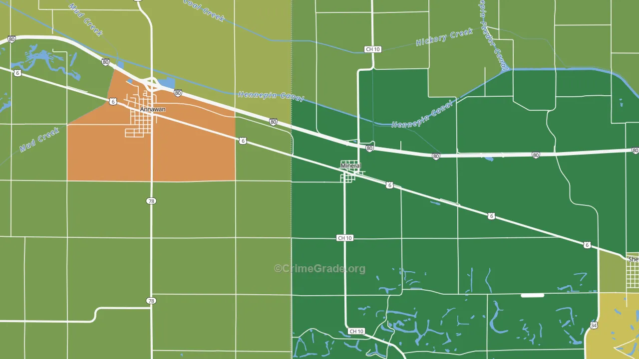 Mineral, IL Map of Assault Rates